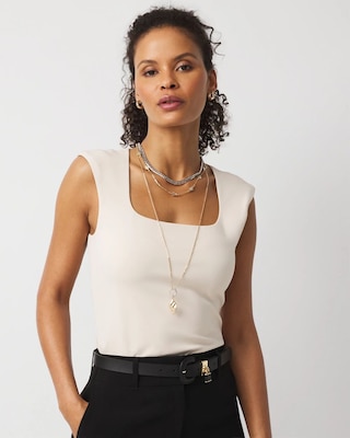 WHBM FORME™ All Ways Stretch Square Neck Top | White House Black